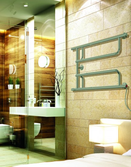 Полотенцесушитель электрический Арго Орион Империя-Э 650x400 мм 60 Вт лесенка цвет серый