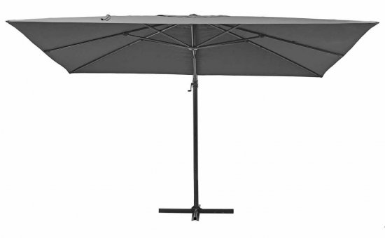 Зонт с боковой опорой Naterial Aura 281x386 h275 см прямоугольный темно-серый
