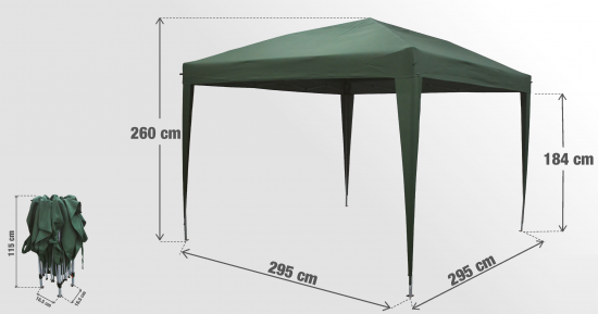 Тент Naterial Eori 295x176x295 см зеленый