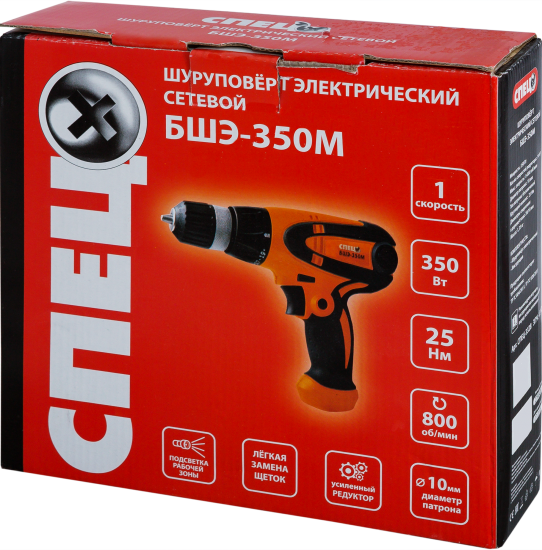 Дрель-шуруповерт сетевая Спец БШЭ-350М, 350 Вт