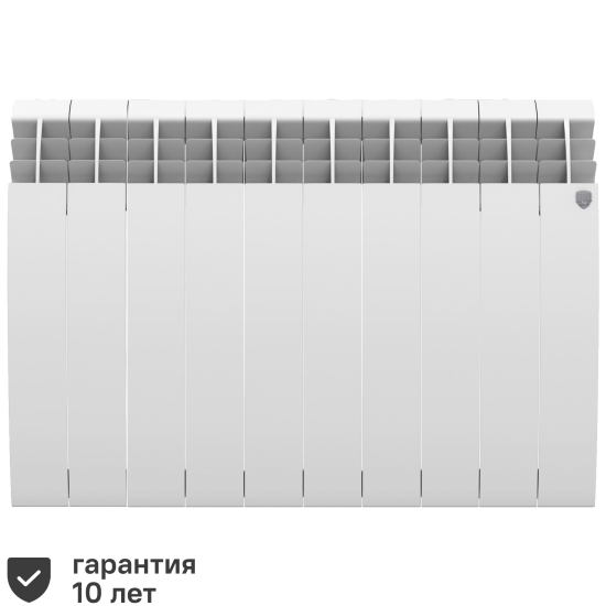 Радиатор секционный Royal Thermo Biliner Alum 500/87 10 секций боковое подключение алюминий белый