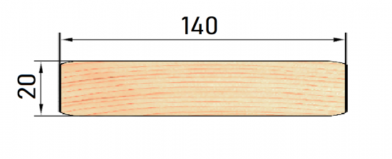 Планкен 20x140x3000 мм Лиственница прямой с фаской угла