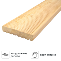 Террасная доска Лиственница Оптима 3000x142x27 мм Вельвет 0.42 м²