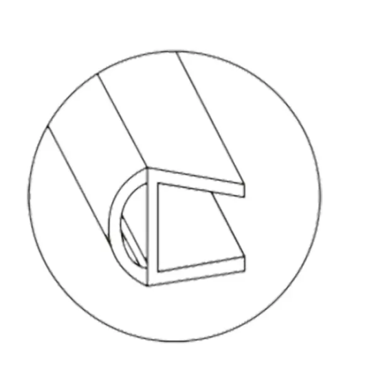 Уплотнитель для душевой двери пристенный 8 мм