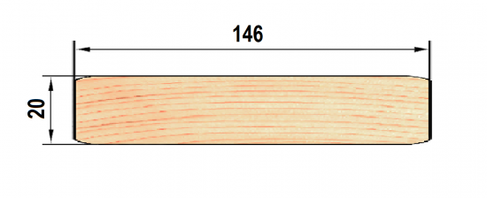 Планкен 20x146x3000 мм хвоя сорт Оптима прямой с фаской угла