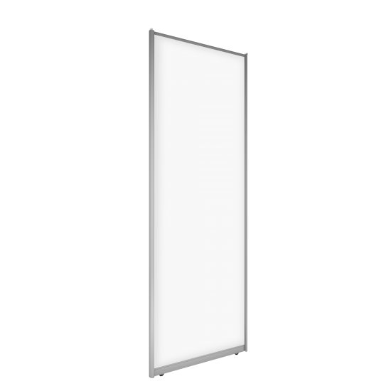 Дверь-купе SPACEO 2455x904 мм высота проема 2500 мм ЛДСП цвет белый/матовое серебро широкий профиль