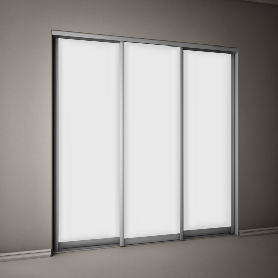 Дверь-купе SPACEO 2455x904 мм высота проема 2500 мм ЛДСП цвет белый/матовое серебро широкий профиль