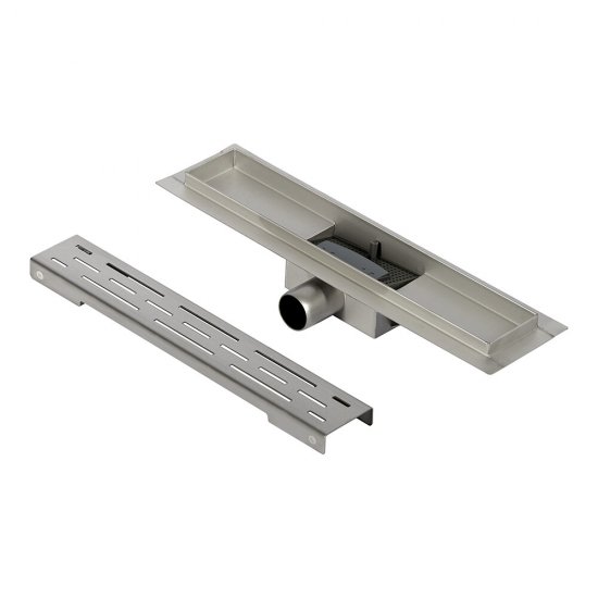 Лоток душевой Ore с гидрозатвором 400х65 мм d40 мм решетка из нержавеющей стали (Drain H4)