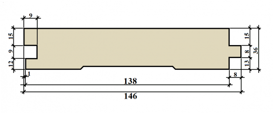 Доска пола хвоя 36x146x3000 мм сорт Оптима, 0.44 м² 1 шт.
