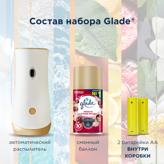 Освежитель воздуха автоматический Glade Automatic «Пион и сочные ягоды» основной блок