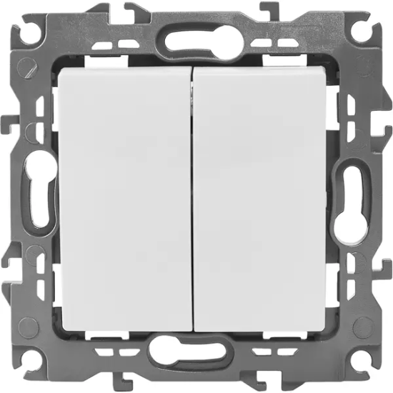 Выключатель встраиваемый Эра 12-1104-01 2 клавиши цвет белый