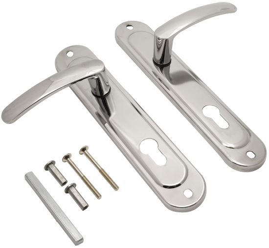 Ручка дверная универсальная на планке РФ1-85.02, цвет хром