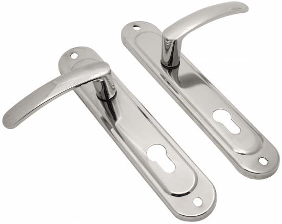 Ручка дверная универсальная на планке РФ1-85.02, цвет хром