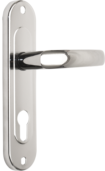 Замок врезной с дверными ручками на планке Зенит ЗВ7-60.1-02 хром