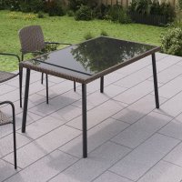 Стол садовый Zena 90x150x74 см сталь/стекло цвет коричневый