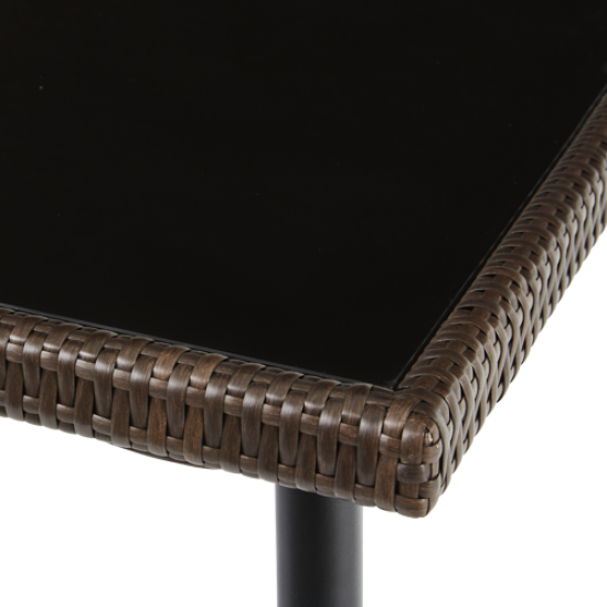 Стол садовый Zena 90x150x74 см сталь/стекло цвет коричневый