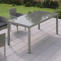 Стол садовый Naterial Davos Fix 90x180x74 см алюминий/стекло цвет серый