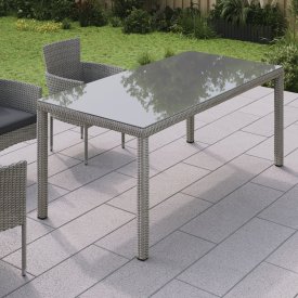 Стол садовый Naterial Davos Fix 90x180x74 см алюминий/стекло цвет серый