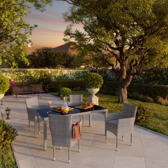 Стол садовый Naterial Davos Fix 90x180x74 см алюминий/стекло цвет серый