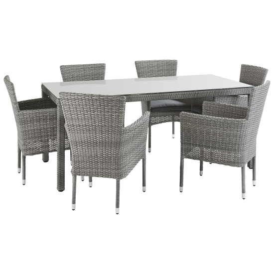 Стол садовый Naterial Davos Fix 90x180x74 см алюминий/стекло цвет серый