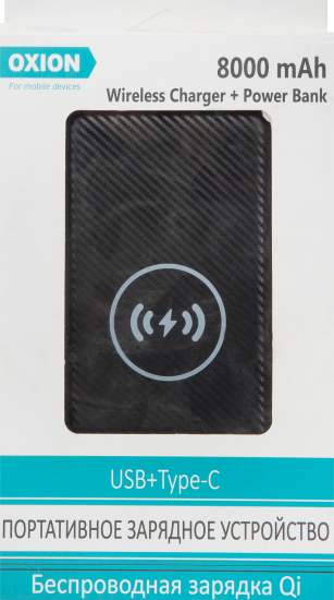 Внешний аккумулятор Oxion OPB-1027WC 8000 мАч цвет черный