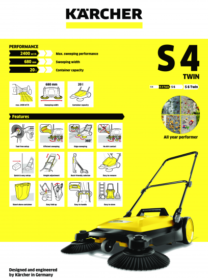 Подметальная машина механическая Karcher S 4 Twin