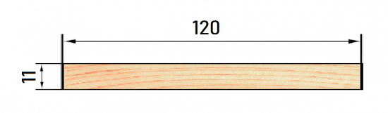 Деревянная панель сращенная 11x120x3000 мм хвоя сорт Экстра прямая