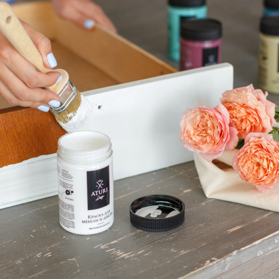 Краска для мебели меловая Aturi Design цвет белоснежный 830 г