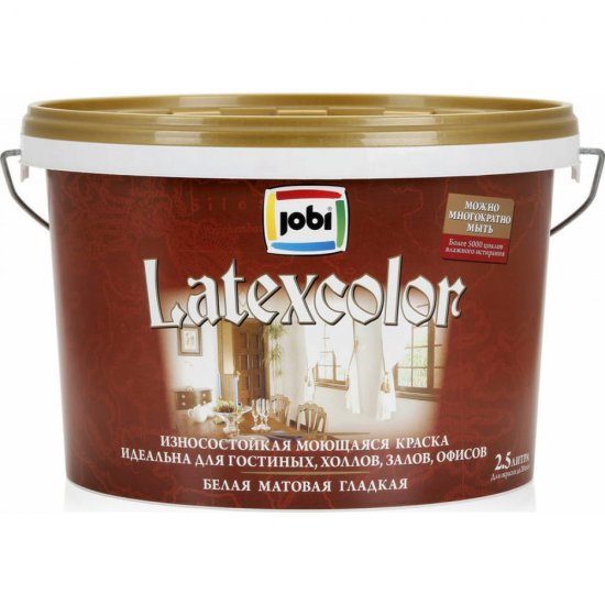 Интерьерная моющаяся краска JOBI LATEXCOLOR