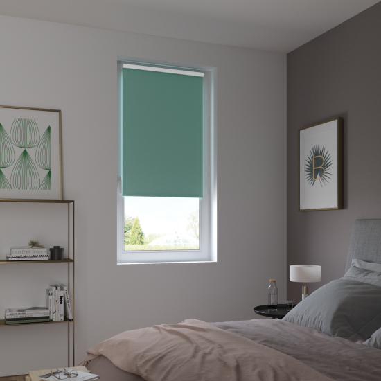 Штора рулонная блэкаут Inspire Santos 120x175 см бирюзовая Celadon 2