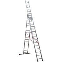 Алюминиевая трехсекционная профессиональная лестница Новая Высота 604317