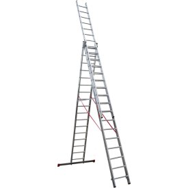 Алюминиевая трехсекционная профессиональная лестница Новая Высота 604317