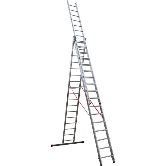 Алюминиевая трехсекционная профессиональная лестница Новая Высота 604317