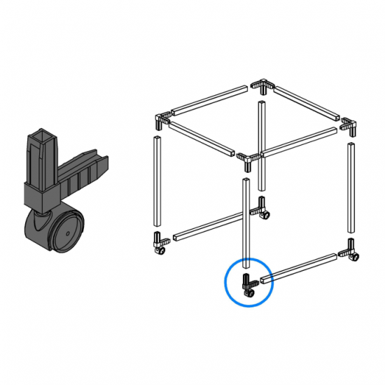Коннектор 2 Лофт с колесной опорой черный