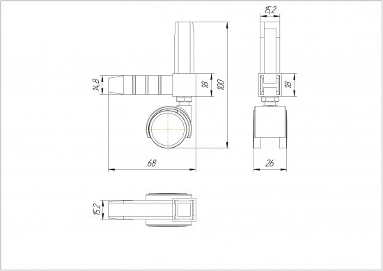 Коннектор 2 Лофт с колесной опорой черный
