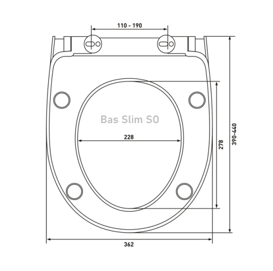 Сиденье для унитаза Bas Slim SO Mitos с микролифтом