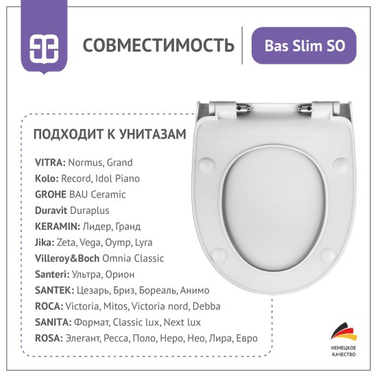 Сиденье для унитаза Bas Slim SO Mitos с микролифтом