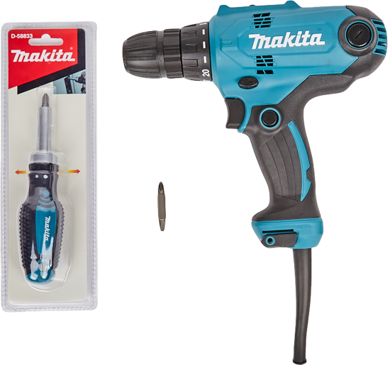 Дрель-шуруповерт сетевая Makita DF0300X1, 320 Вт