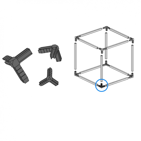 Коннектор 3 Bevel Лофт черный