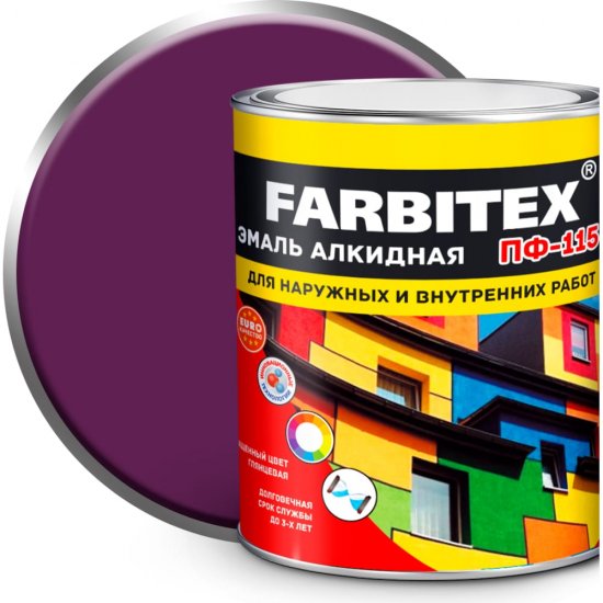 Алкидная эмаль Farbitex ПФ-115