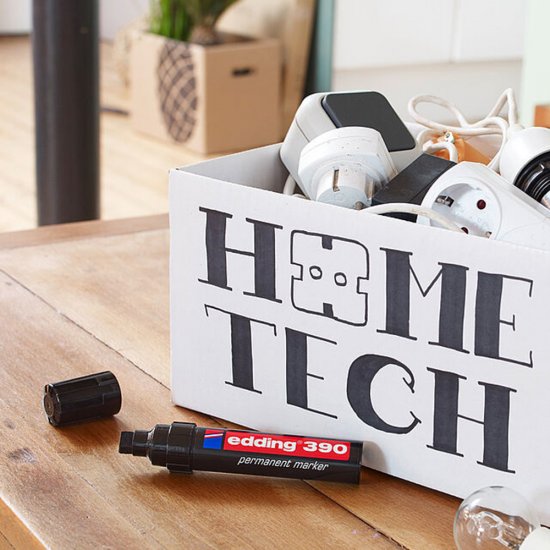 Маркер перманентный Edding 390 красный грифель 4-12 мм