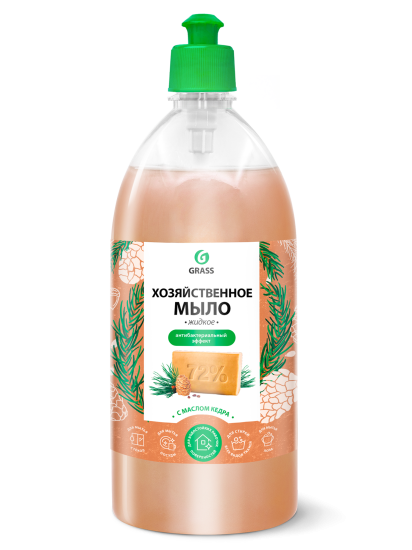 Жидкое мыло хозяйственное Grass с маслом кедра 1 л