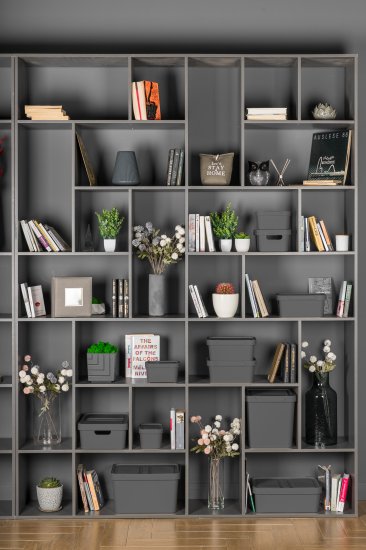 Ящик с крышкой Luxe 38x27.6x22 см 18 л полипропилен цвет серый