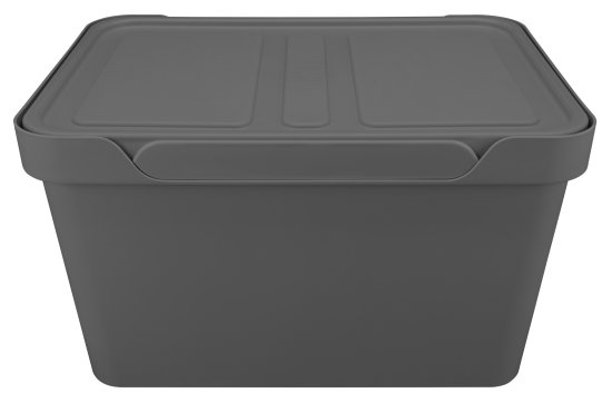 Ящик с крышкой Luxe 38x27.6x22 см 18 л полипропилен цвет серый