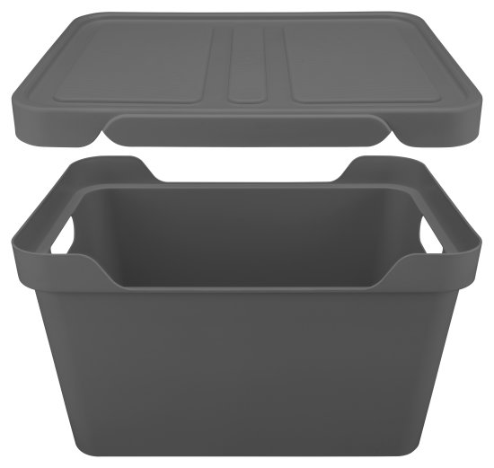 Ящик с крышкой Luxe 38x27.6x22 см 18 л полипропилен цвет серый