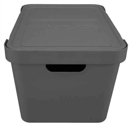 Ящик с крышкой Luxe 38x27.6x22 см 18 л полипропилен цвет серый