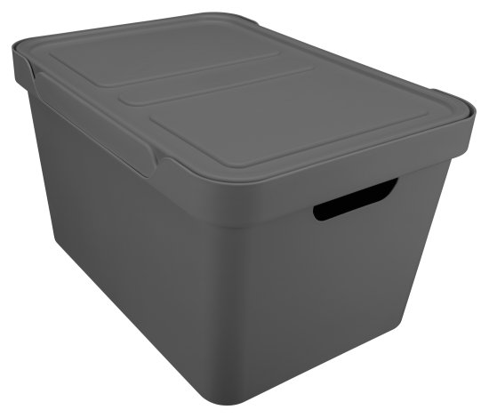 Ящик с крышкой Luxe 38x27.6x22 см 18 л полипропилен цвет серый