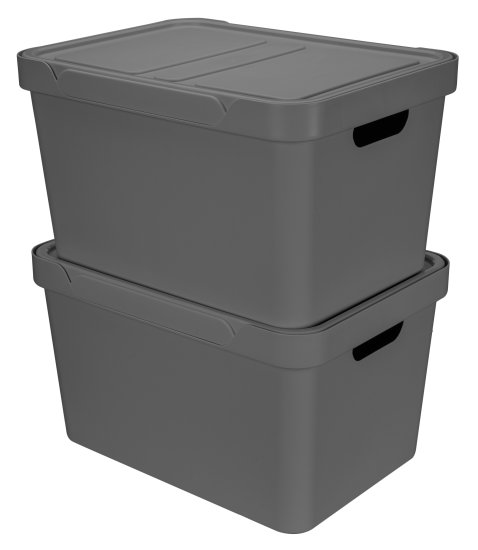Ящик с крышкой Luxe 38x27.6x22 см 18 л полипропилен цвет серый