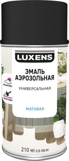 Эмаль аэрозольная декоративная Luxens матовая цвет черный 210 мл
