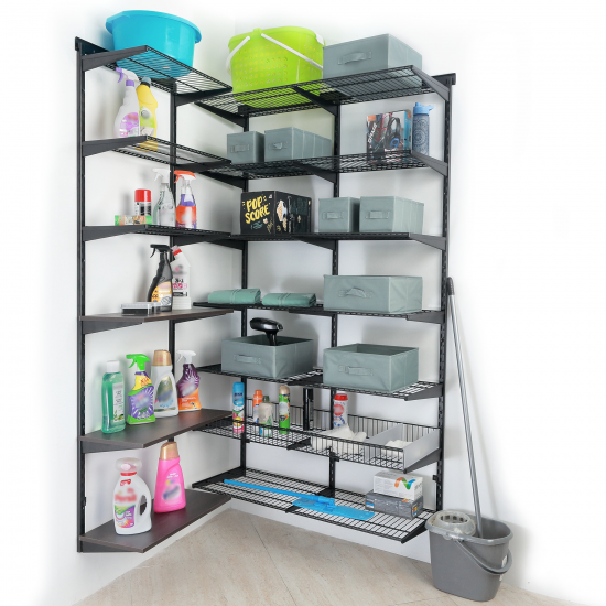 Кронштейн для полок НСХ 31.1x5,6x1,2 см нагрузка до 20 кг цвет чёрный